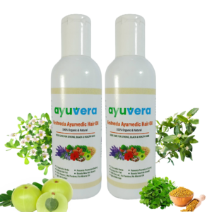 AYUVERA Kesh Veda Ayurvedic Hair Oil Combo Pack of 2 – Herbal Hair Care for Strong & Healthy Hair