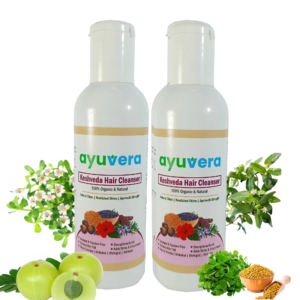 AYUVERA Kesh Veda Ayurvedic Shampoo Combo Pack of 2 for Gentle Hair Cleansing & Scalp Care | Herbal Shampoo with Reetha, Shikakai, Amla, Brahmi & Bhringraj | For Men & Women